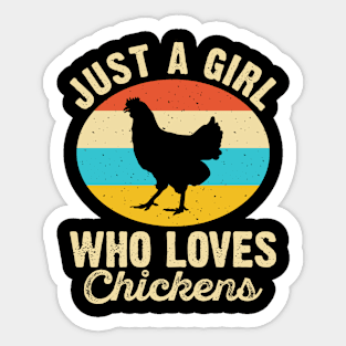 Just A Girl Who Loves Chickens T Shirt For Women T-Shirt Sticker